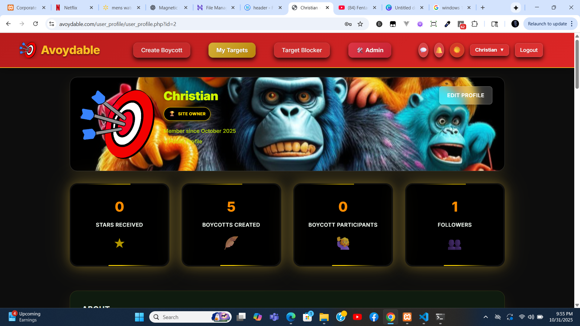 Avoydable User Profile